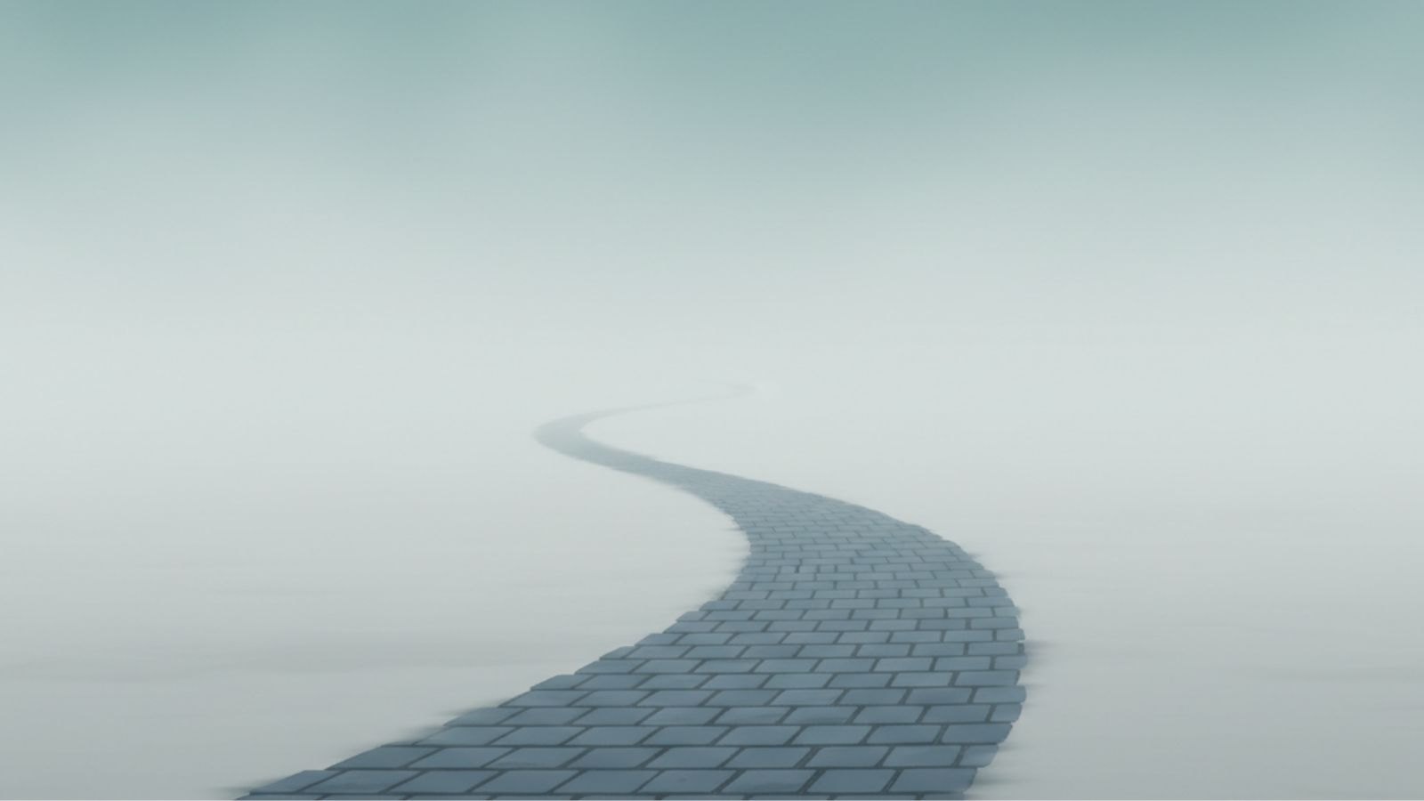A foggy path with a compass symbolizing navigating decisions without clear information.