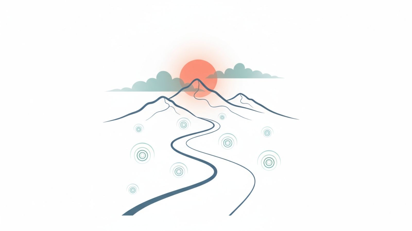 Soothing path icon representing steady progress to calm.