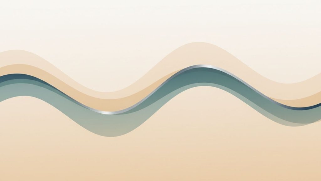 A minimalist illustration of gently rising and falling wave-like lines, symbolizing the natural ebb and flow of motivation.
