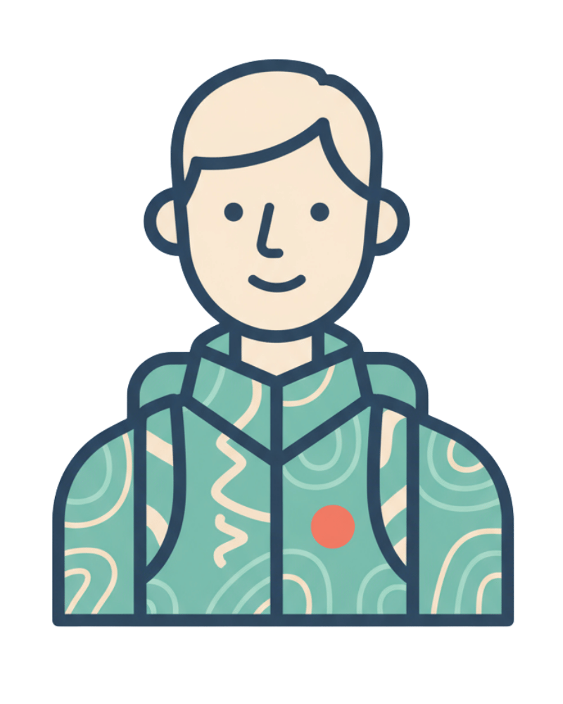 Minimal sherpa-style guide avatar symbolizing calm, no-pressure support on the Panic to Calm learning journey.