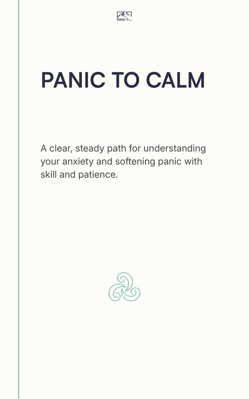 Front cover of “Panic to Calm: A Clear Path Through Anxiety, Panic, and a More Steady Nervous System” Mind Treks ebook