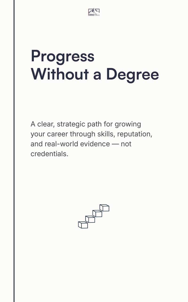 Front cover of “Progress Without a Degree: Building Career Capital, Confidence & Momentum in a Skills-First World” Mind Treks ebook