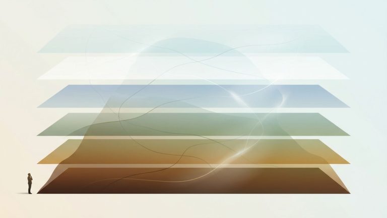 A calm, minimalist illustration showing layered moral foundations, symbolizing how morality emerges from multiple human and cultural influences.